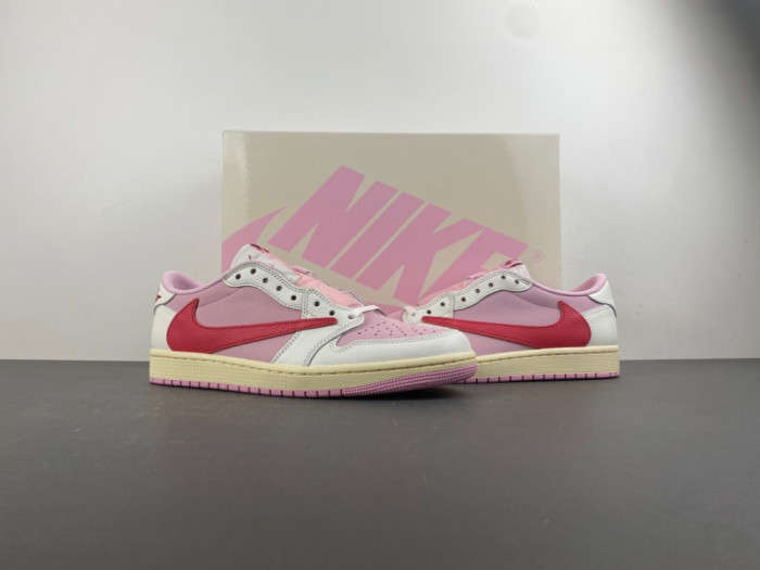 Travis Scott × Air Jordan 1 Low "Shy Pink"IQ7604-101