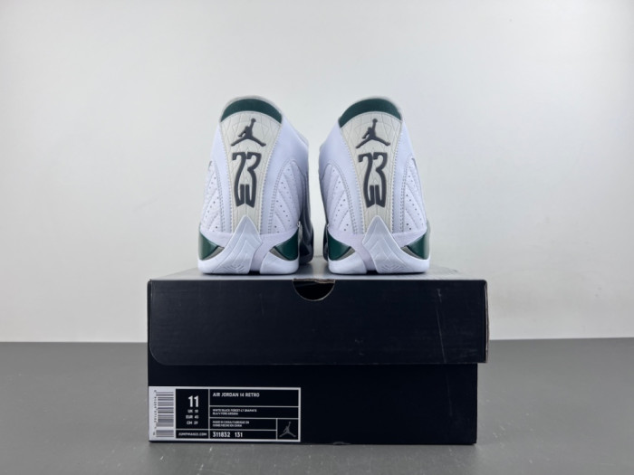 Air Jordan 14 Retro White Forest Green 311832-131