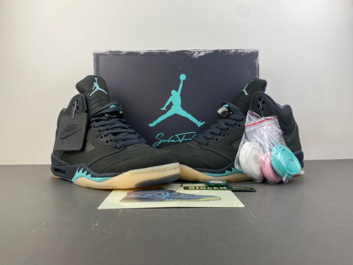 Air Jordan 5 Retro SoleFly Black Aurora Green IU0734-001