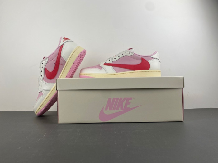 Travis Scott × Air Jordan 1 Low "Shy Pink"IQ7604-101