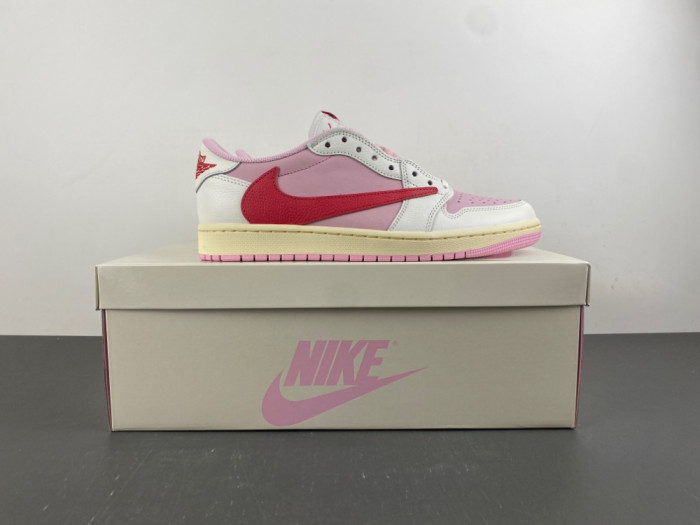 Travis Scott × Air Jordan 1 Low "Shy Pink"IQ7604-101