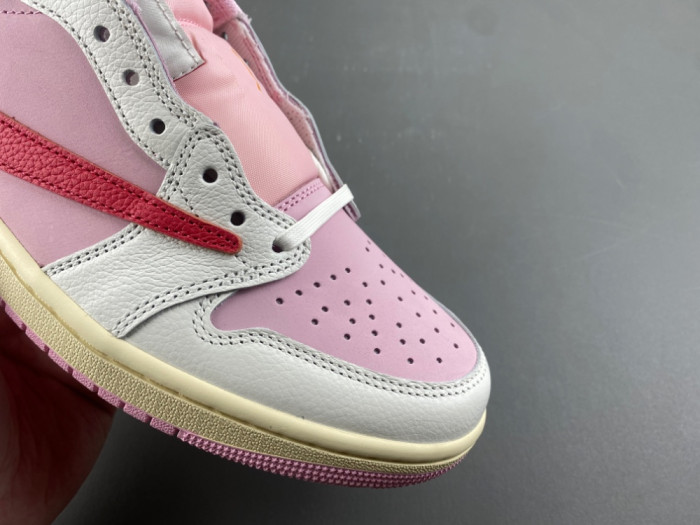 Travis Scott × Air Jordan 1 Low "Shy Pink"IQ7604-101