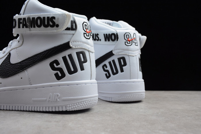nike S*p*e air force 1 one high hi white world famous 698696-100